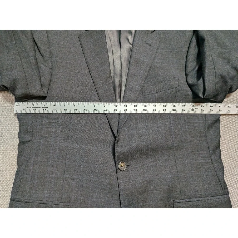 Peter Millar Men's Blazer 40R Gray Check Wool Crown Jacket Union Canada Made